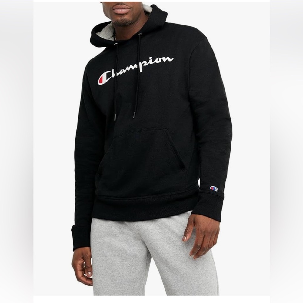 Champion Black Pullover Hoodie Sweatshirt